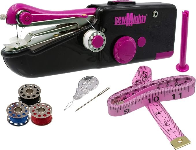 Sew Mighty Handheld Sewing Machine – The Genuine, Lightweight, Cordless, Battery Powered Sewing Machine, Built for On-The-Go Repairs, Fast Stitching, Light Crafts, Home Ec Education &amp; More